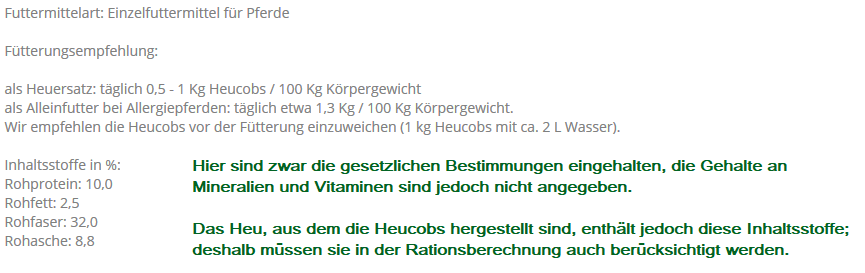 Heucobs unvollständig