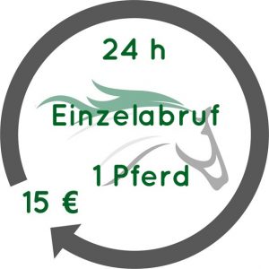 24 h unbegrenzte Rationsberechnung für 1 Pferd. Die Zeit läuft erst NACH Konfiguration des Pferdes